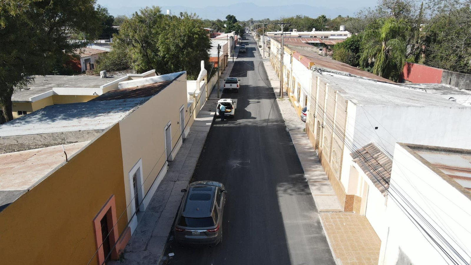 General Terán, entrega de obra calle Benito Juárez.